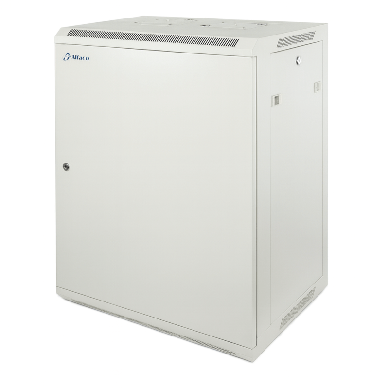 15 HE Serverschrank, Wandgehäuse, Weiß, mit Metaltür (BxTxH) 600 x 450 x 770mm