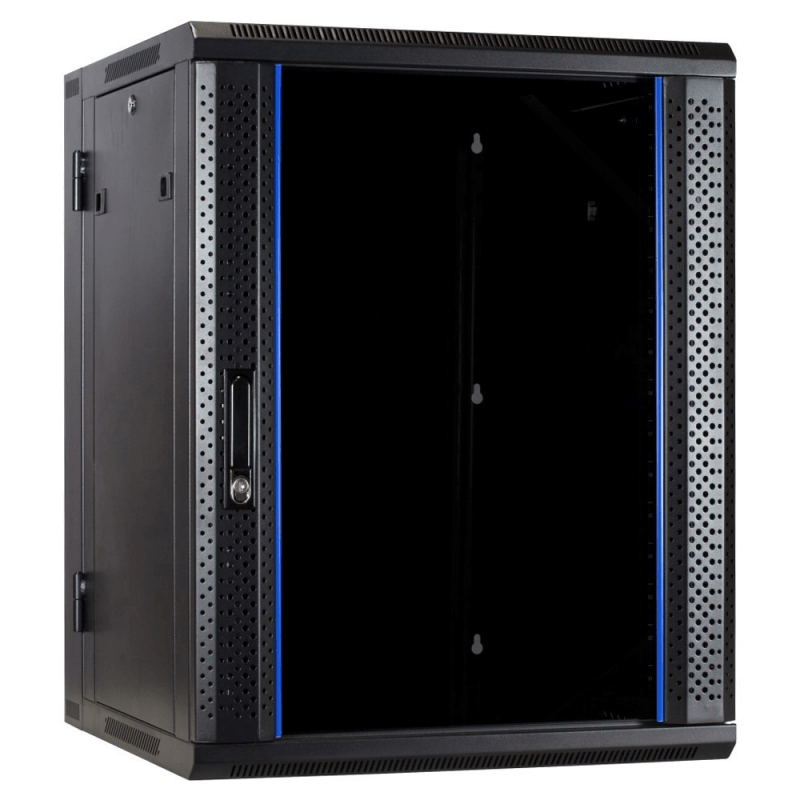22 HE Serverschrank, wendbares Wandgehäuse mit Glastür (BxTxH) 600 x 600 x 1100mm