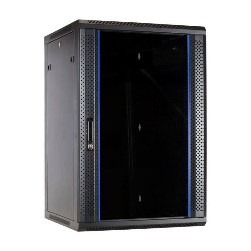 22 HE Serverschrank, Wandgehäuse mit Glastür (BxTxH) 600 x 600 x 1100mm
