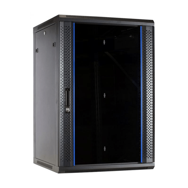 27 HE Serverschrank, Wandgehäuse mit Glastür (BxTxH) 600 x 600 x 1300mm