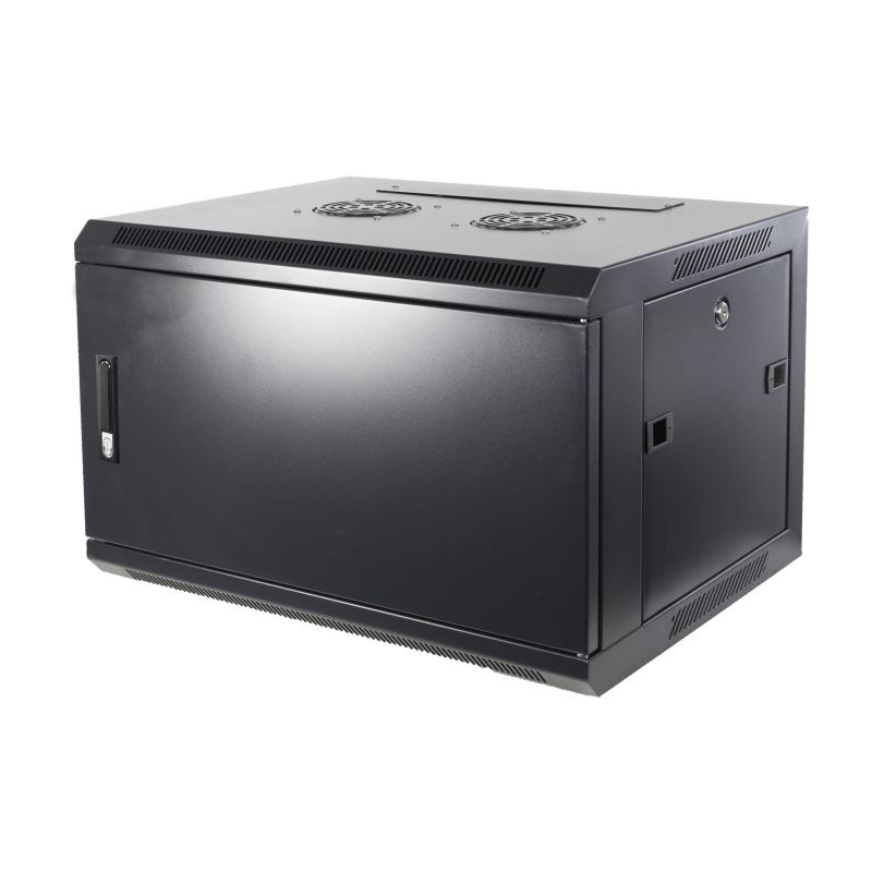 6 HE Serverschrank, Wandgehäuse, mit Metalltür (BxTxH) 600 x 450 x 367mm