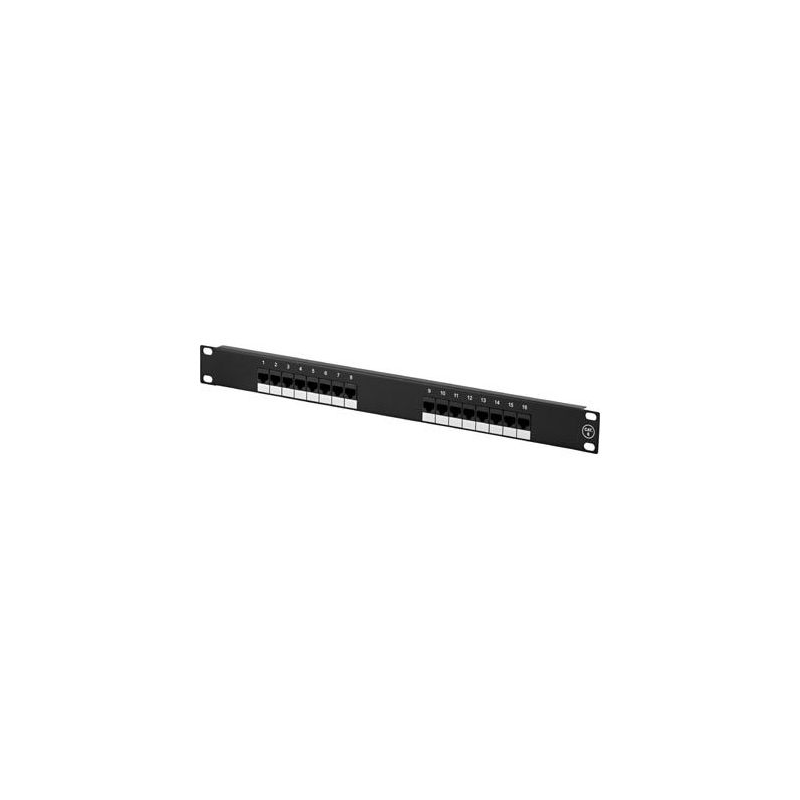 CAT 6, UTP Netzwerk- Patchpanel, 19”, 16-fach.