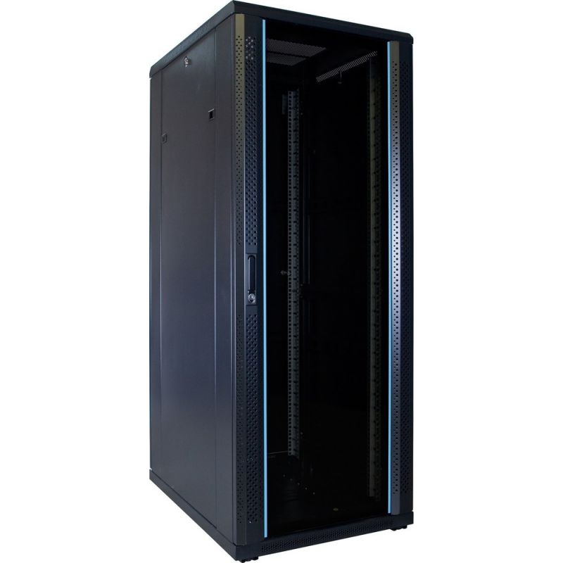 32 HE 19” Serverschrank, mit Glastür (BxTxH) 600 x 800 x 1600mm 