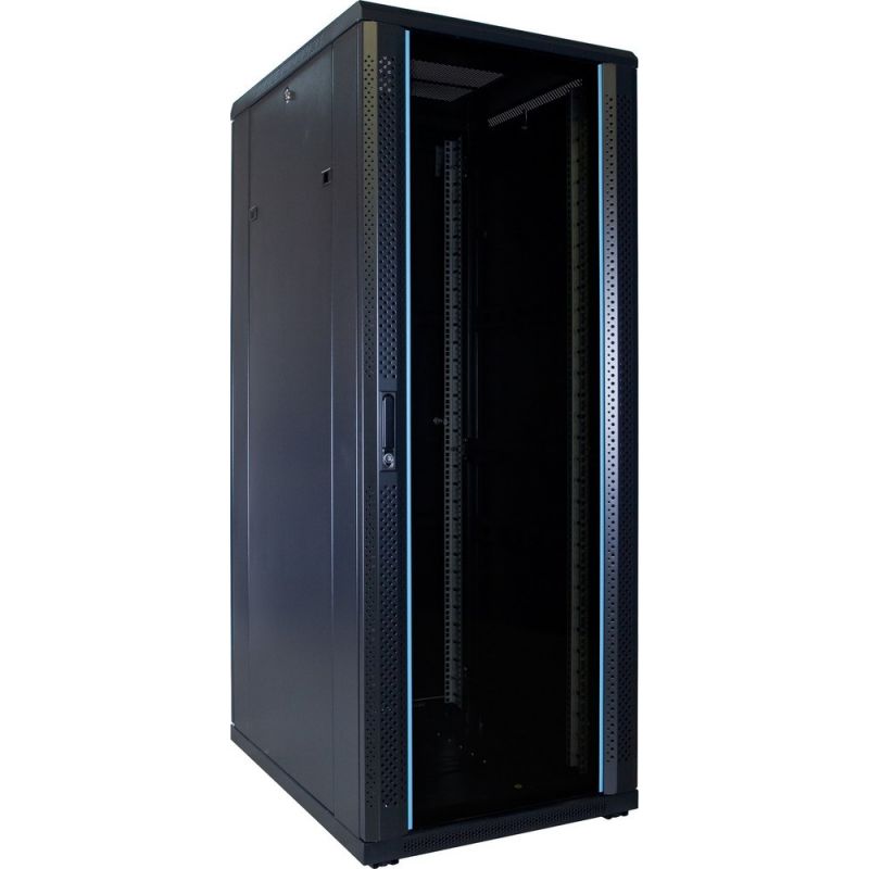 32 HE 19” Serverschrank, mit Glastür (BxTxH) 600 x 800 x 1600mm 
