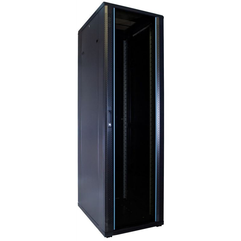 42 HE 19” Serverschrank, mit Glastür, unmontiert (BxTxH) 600 x 800 x 2000mm 