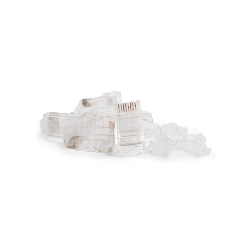 RJ45 CAT 6 Netzwerkstecker – für massive UTP Kabel mit Hilfstück- 10 Stück