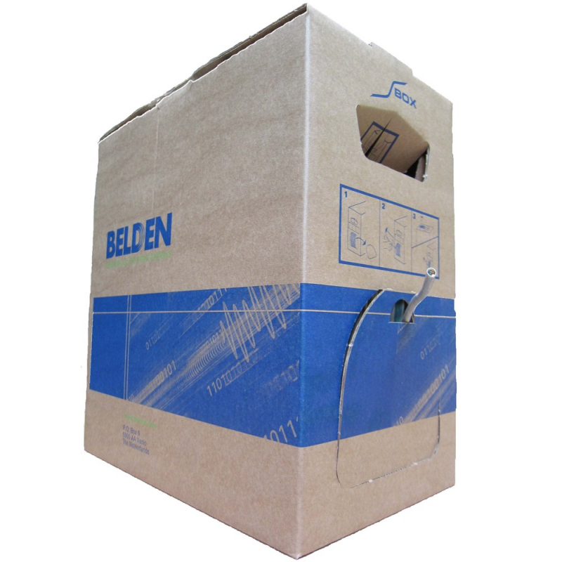 CAT 6 Belden Kabel - 4x2xAWG 23/1 - Starrleiter - 100% Kupfer - U/UTP - 305 Meter - Grau