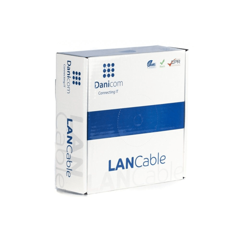 CAT5e F/UTP 50m auf Spule gewicktelt flexibel grau CCA