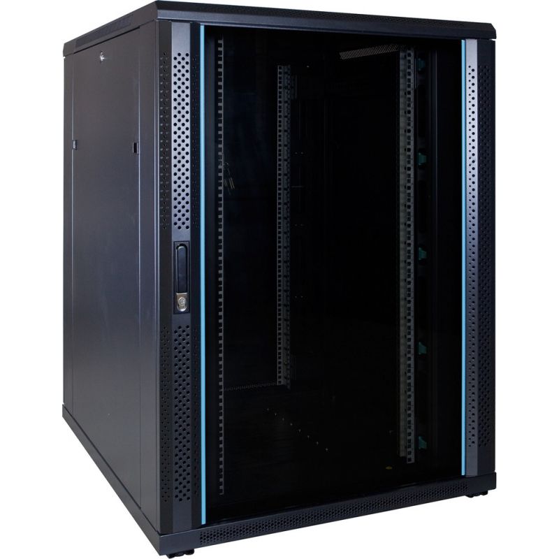 22 HE 19” Serverschrank, mit Glastür (BxTxH) 800 x 1000 x 1200mm 