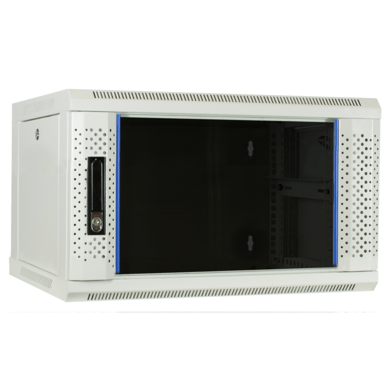 4 HE Serverschrank, Wandgehäuse, mit Glastür, Weiß, (BxTxH) 600 x 450 x 280 mm 