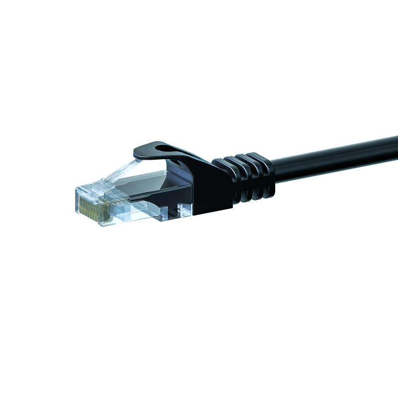 CAT5e Netzwerkkabel, U/UTP, 2 meter, Schwarz, 100% Kupfer