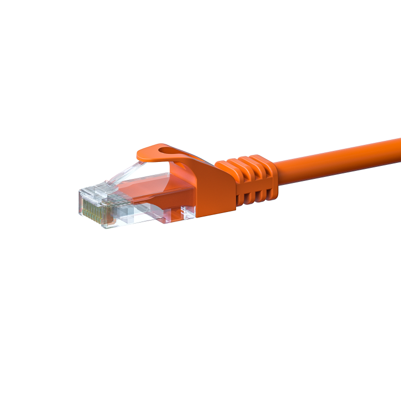 CAT5e Netzwerkkabel, U/UTP, 0.50 meter, Orange, 100% Kupfer