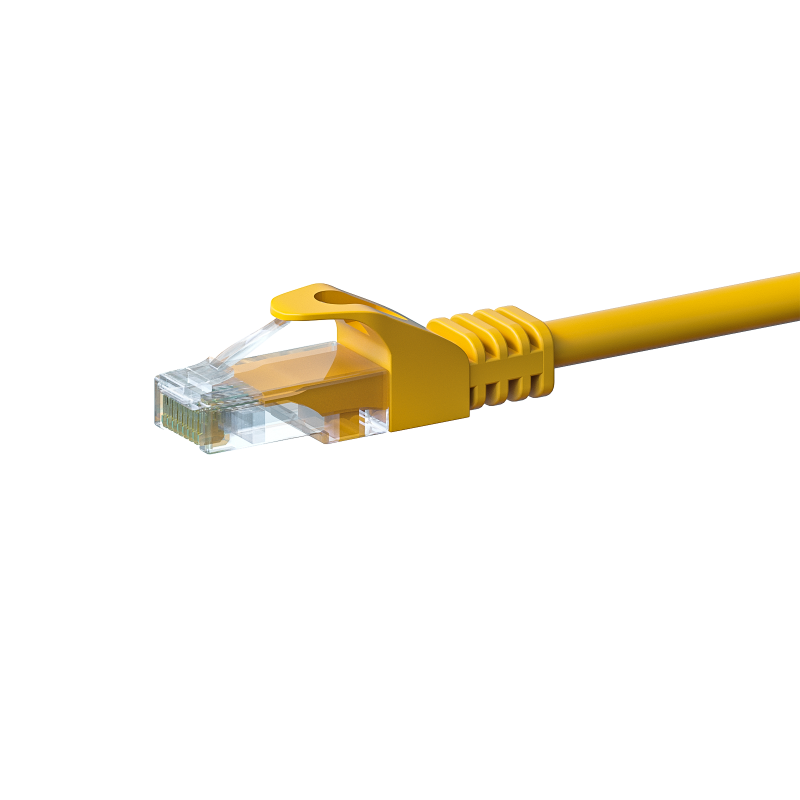 CAT5e Netzwerkkabel, U/UTP, 1 meter, Gelb, 100% Kupfer