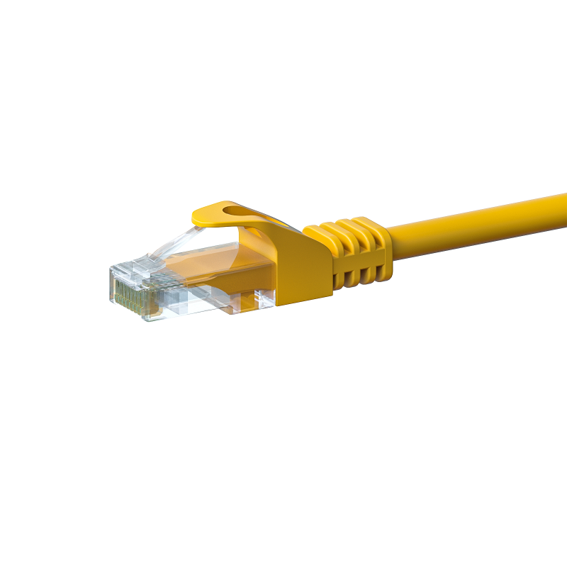 CAT5e Netzwerkkabel, U/UTP, 2 meter, Gelb, 100% Kupfer