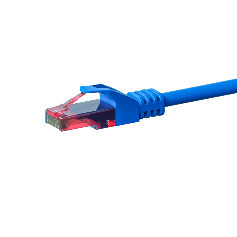 CAT6 Netzwerkkabel, U/UTP, 0,15 Meter, Blau, 100% Kupfer