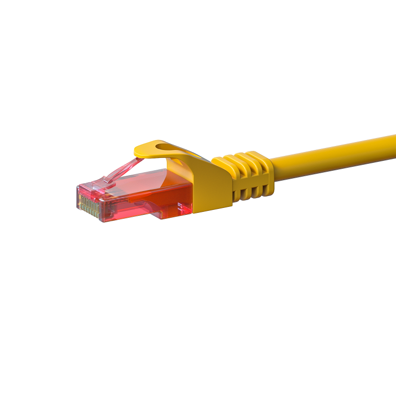 CAT6 Netzwerkkabel, U/UTP, 2 meter, Gelb, 100% Kupfer