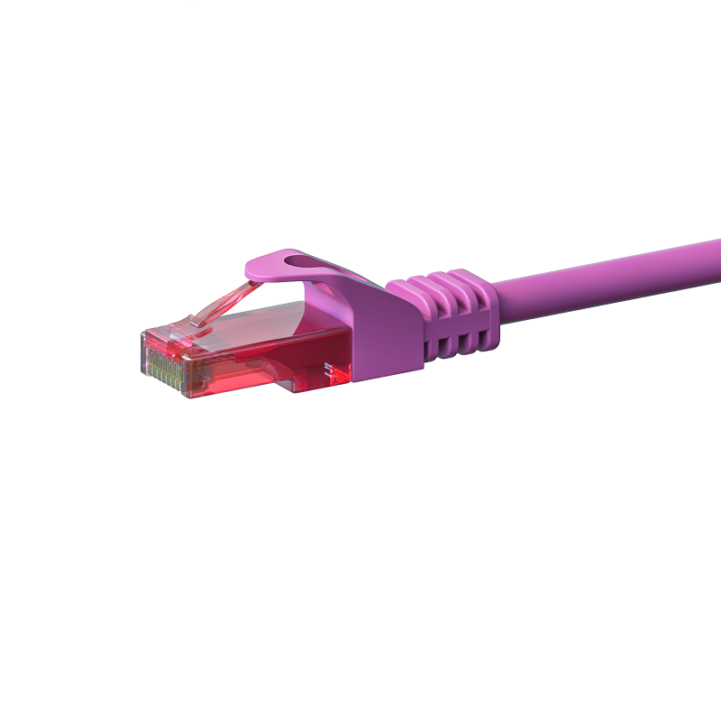 CAT6 Netzwerkkabel, U/UTP, 0.25 meter, Rosa, 100% Kupfer