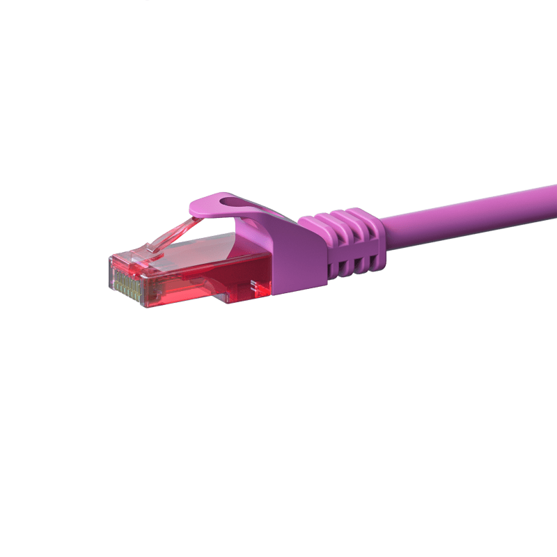 CAT6 Netzwerkkabel, U/UTP, 0,15 Meter, Rosa, 100% Kupfer