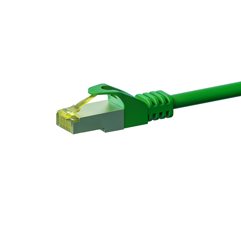 RJ45 Netzwerkkabel S/FTP (PiMF), mit CAT 7 Rohkabel, Grün, 7,50m