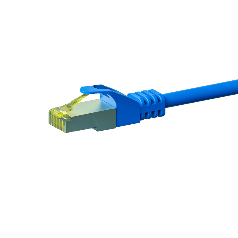 RJ45 Netzwerkkabel S/FTP (PiMF), mit CAT 7 Rohkabel, Blau, 5m