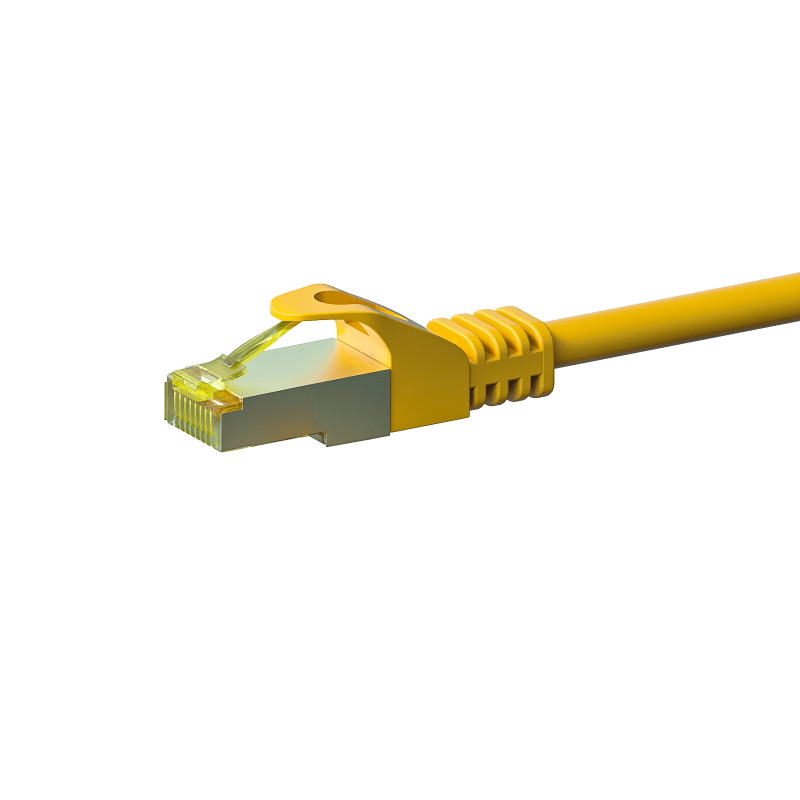 RJ45 Netzwerkkabel S/FTP (PiMF), mit CAT 7 Rohkabel, Gelb, 3m