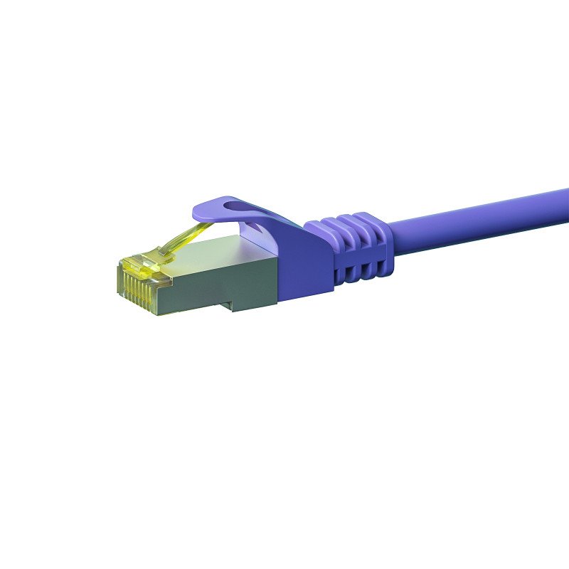 RJ45 Netzwerkkabel S/FTP (PiMF), mit CAT 7 Rohkabel, Violett, 0,50m