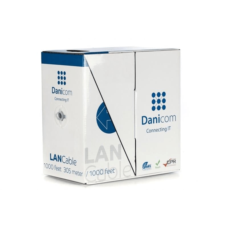 CAT6 Netzwerkkabel, S/FTP, AWG 27/7 (Flexibel), 305 Meter, Grau, CCA