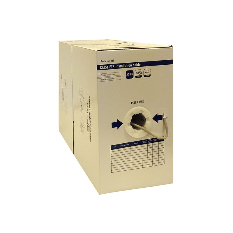 Alfaco Cat5E F/UTP- Starrleiter Kabel auf Rolle 305 m grau LSZH – (Fca)