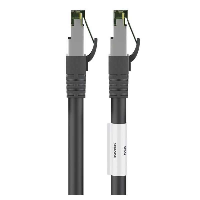 RJ45 Netzwerkkabel S/FTP (PiMF), mit CAT 8 Rohkabel, Schwarz, 2m