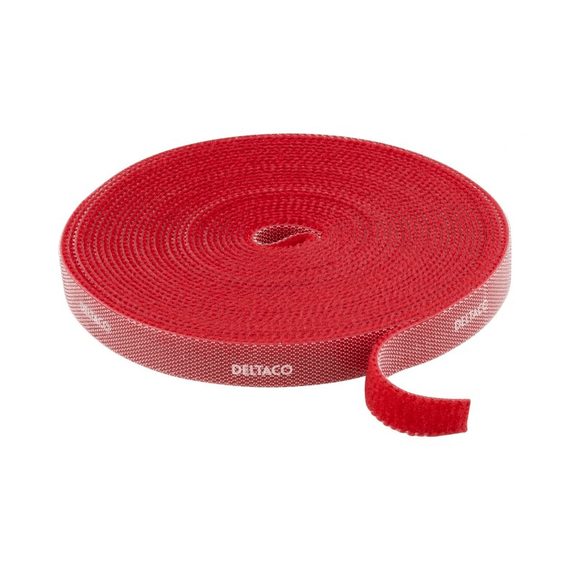 Klettverschluss - 5 Meter - 9 mm breit - Rot