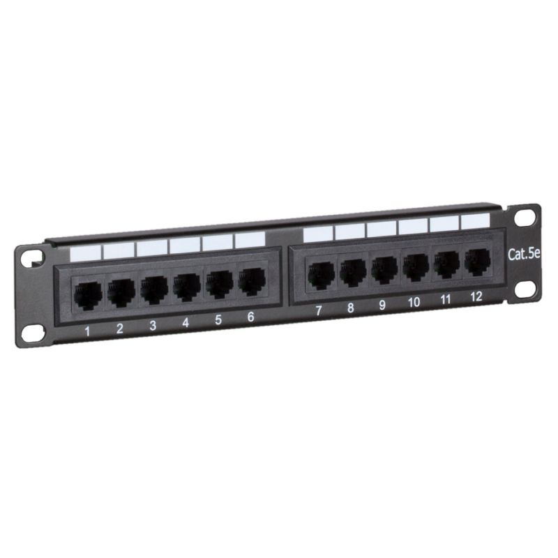 Patchpanel 10”, 12-fach UTP Patchpanel CAT 5e