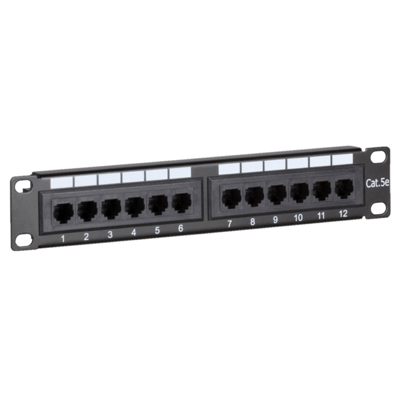 Patchpanel 10”, 12-fach UTP Patchpanel CAT 5e