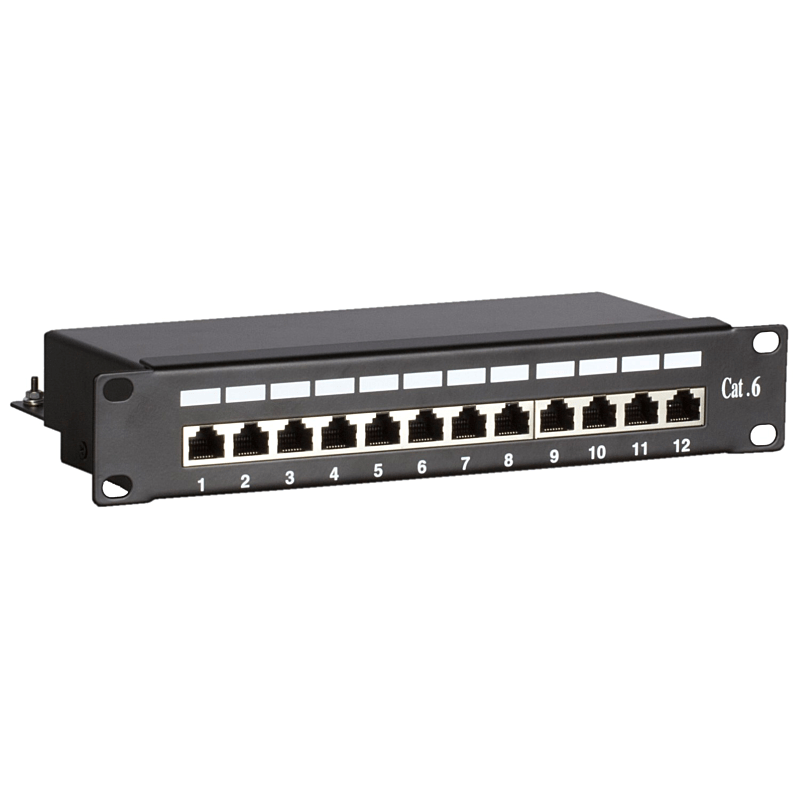 Patchpanel 10”, 12-fach FTP Patchpanel CAT 6