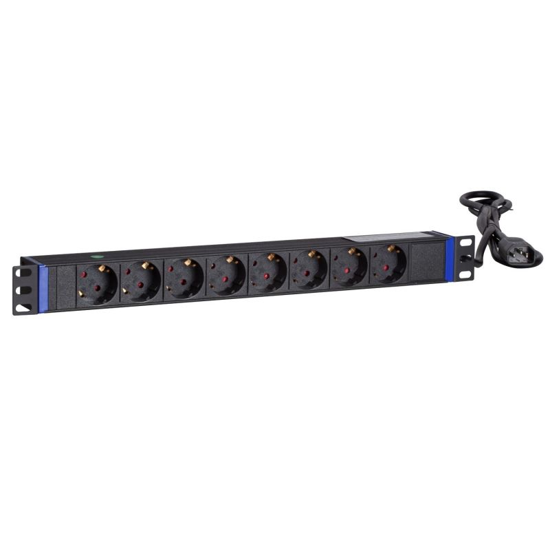 19” Steckdosenleiste mit C14 Stecker - 8 fach