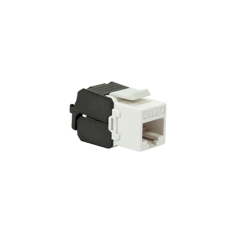 CAT6a UTP Keystone Netzwerkstecker - Toolless - Schwarz-Weiß