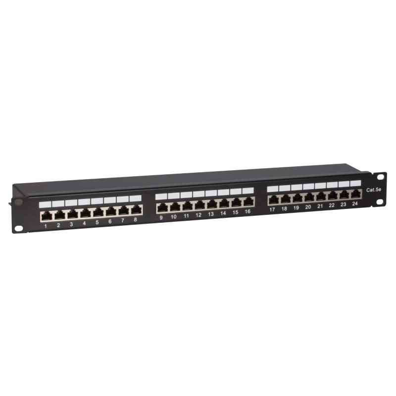 CAT 5e, FTP Netzwerk-Patchpanel, 19”, 24-fach.