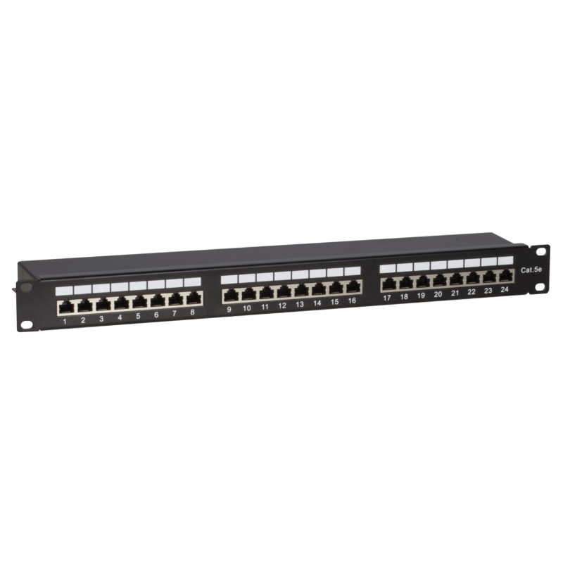 CAT 5e, FTP Netzwerk-Patchpanel, 19”, 24-fach.