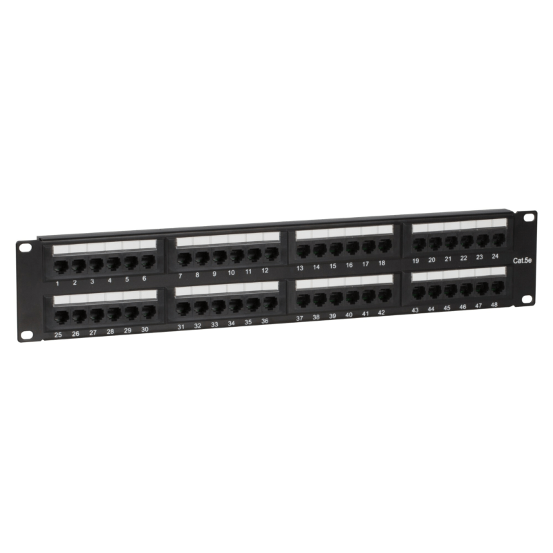 CAT 5e, UTP Netzwerk-Patchpanel, 19”, 48-fach.