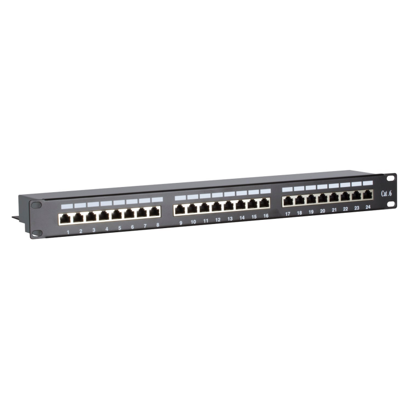 CAT 6, FTP Netzwerk- Patchpanel, 19”, 24-fach. 