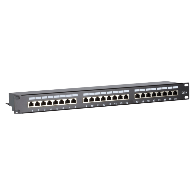 CAT 6, FTP Netzwerk- Patchpanel, 19”, 24-fach.