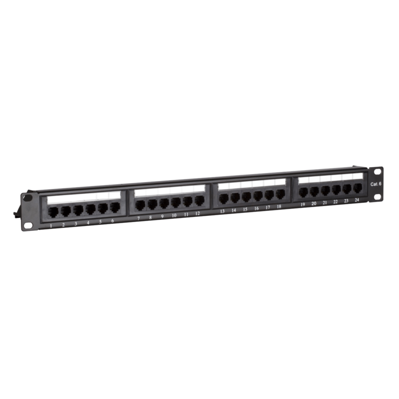 CAT 6, UTP Netzwerk- Patchpanel, 19”, 24-fach. 