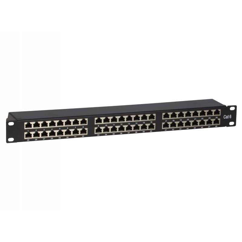 CAT6, FTP Netzwerk-Patchpanel, 19”, 48-fach.