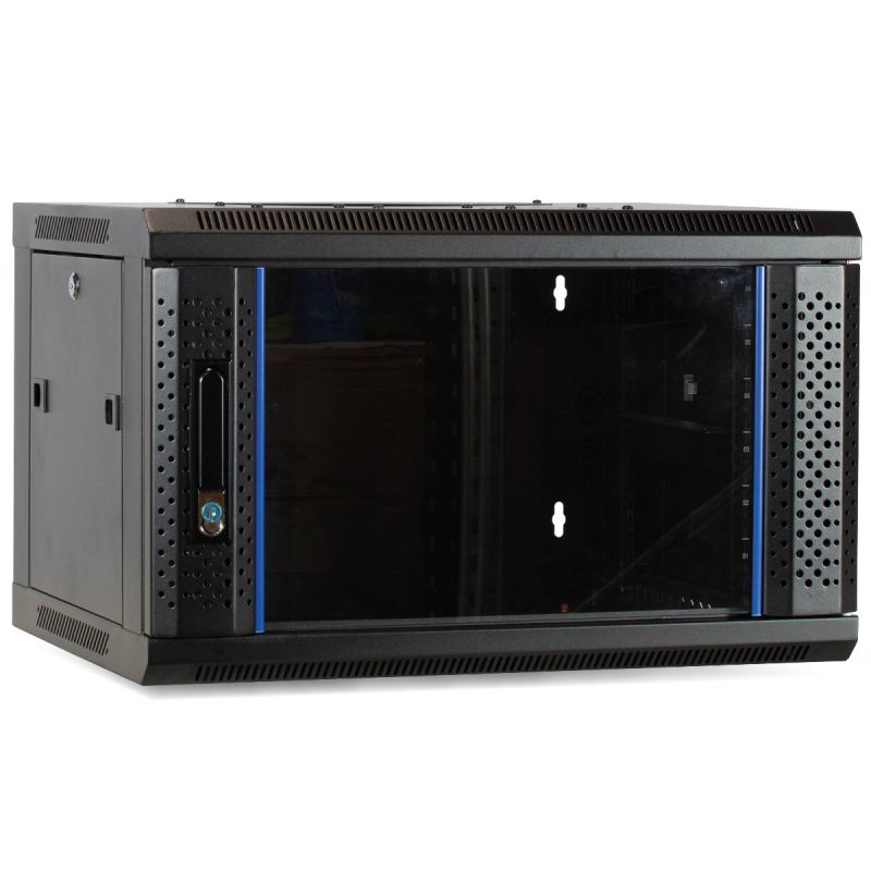 4 HE Serverschrank, Wandgehäuse, mit Glastür (BxTxH) 600 x 450 x 280mm 