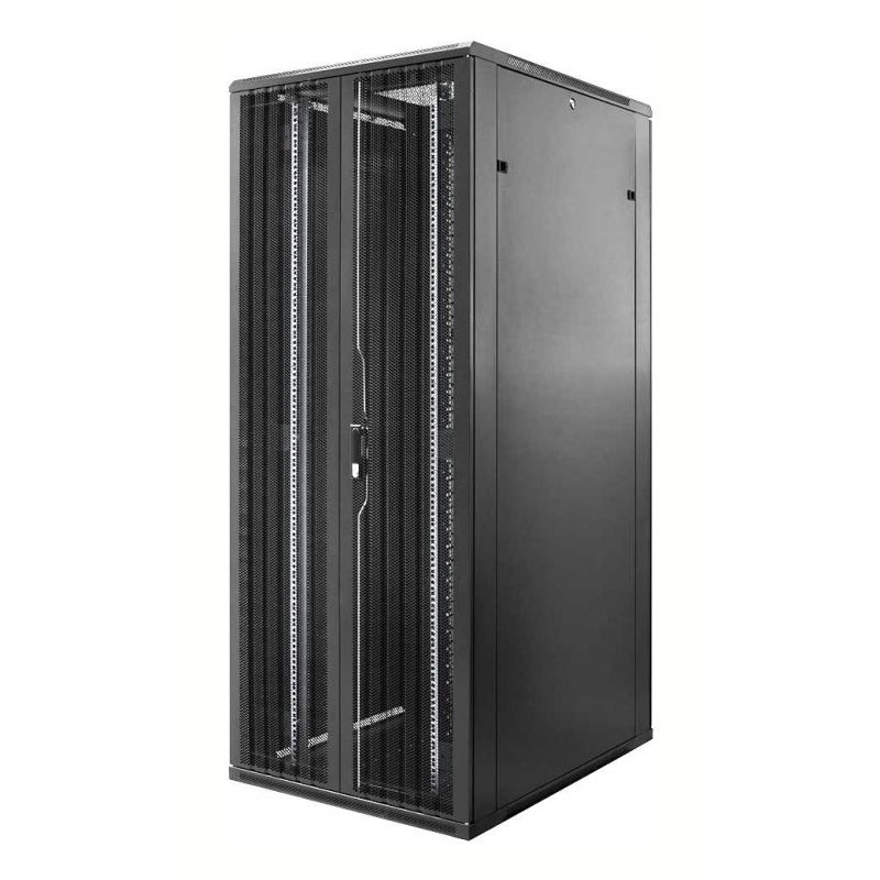 47 HE 19” Serverschrank, mit perforierter Doppelflügeltüren vorne und hinten (BxTxH) 800 x 800 x 2200mm 