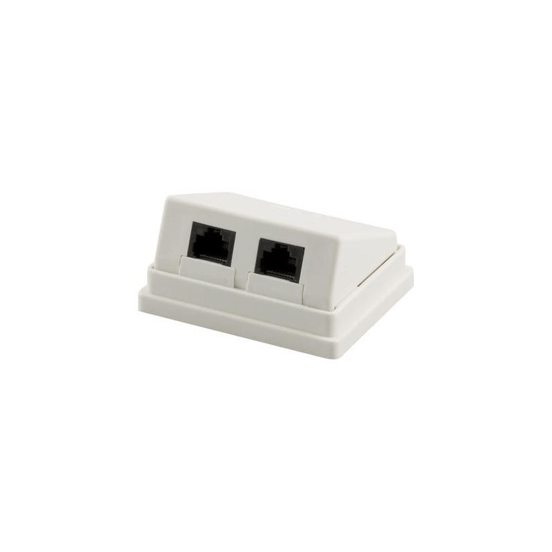 Cat. 5e UTP, Anschlußdose Aufputz, 2 x RJ45, Weiß