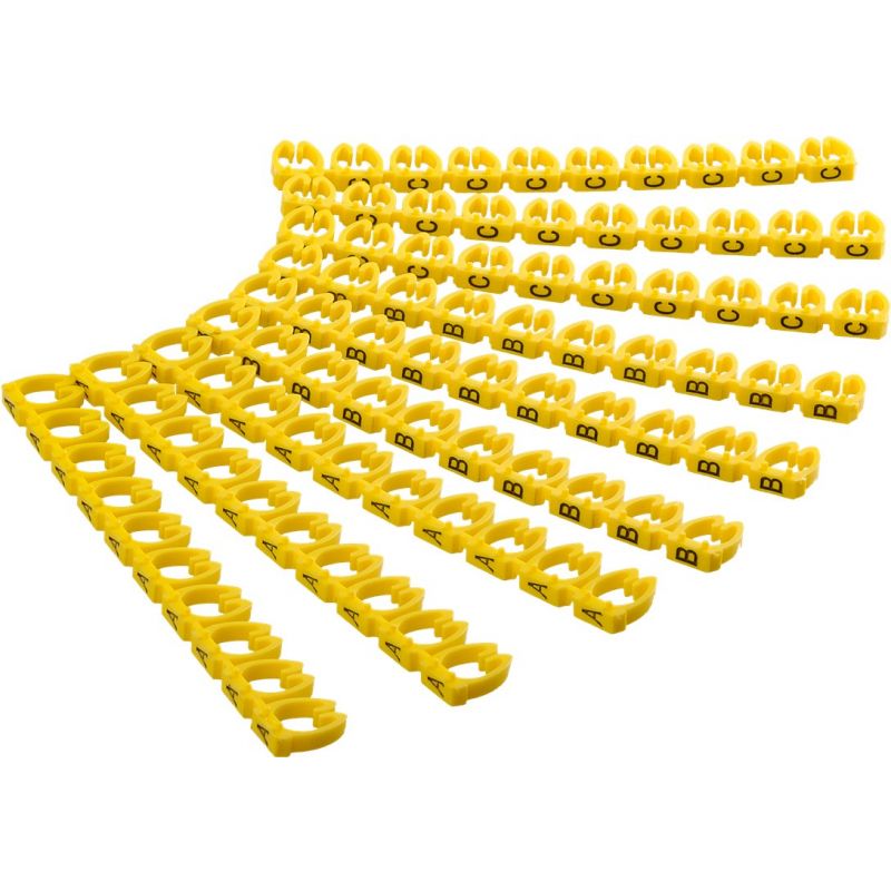 Kabelmarkierung – Set von 90 Stück (30 x jede Buchstabe A-C)